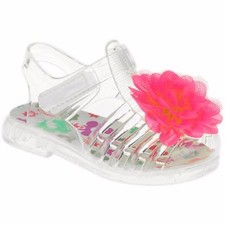 Garanimals Clear Jellys GEL Sandals Pink Flower Shoes Size 3 NEW