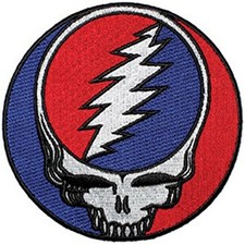 Grateful Dead Steal Your Face Patch Red Embroidered Iron On or Sew On Applique