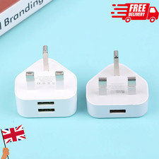 UK Mains 3 Pin Plug Adapter Wall Charger 1/2/3-Port Dual USB For Phones Tablets