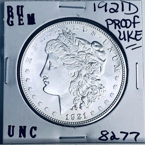 1921 D BU GEM MORGAN SILVER DOLLAR UNC MS+++ U.S. MINT RARE COIN 8277