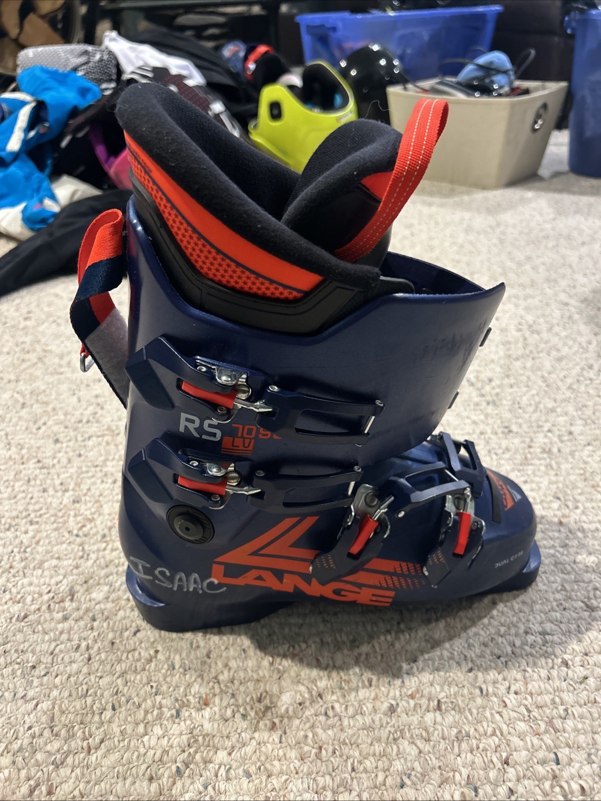 Bota de esquí Lange RS 70 SC talla 26,5 azul y naranja