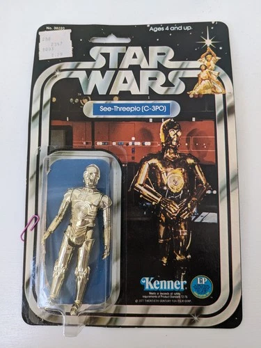 Vintage 1977 Kenner Star Wars C-3PO In Original 12 Card Back - Punched