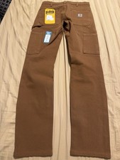 Carhartt Pants Womens 2 Regular Brown Rugged Flex Relaxed Fit Work Double Front