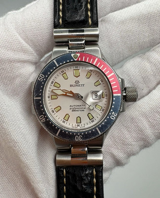 Burett Ladies B5587NW Diver`s Automatic Professional Swiss Watch - Shark Leather