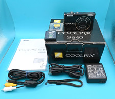 Nikon COOLPIX S640 Black 12.2MP 5x Zoom Camera w/ Battery AC Adapter 8GB Card