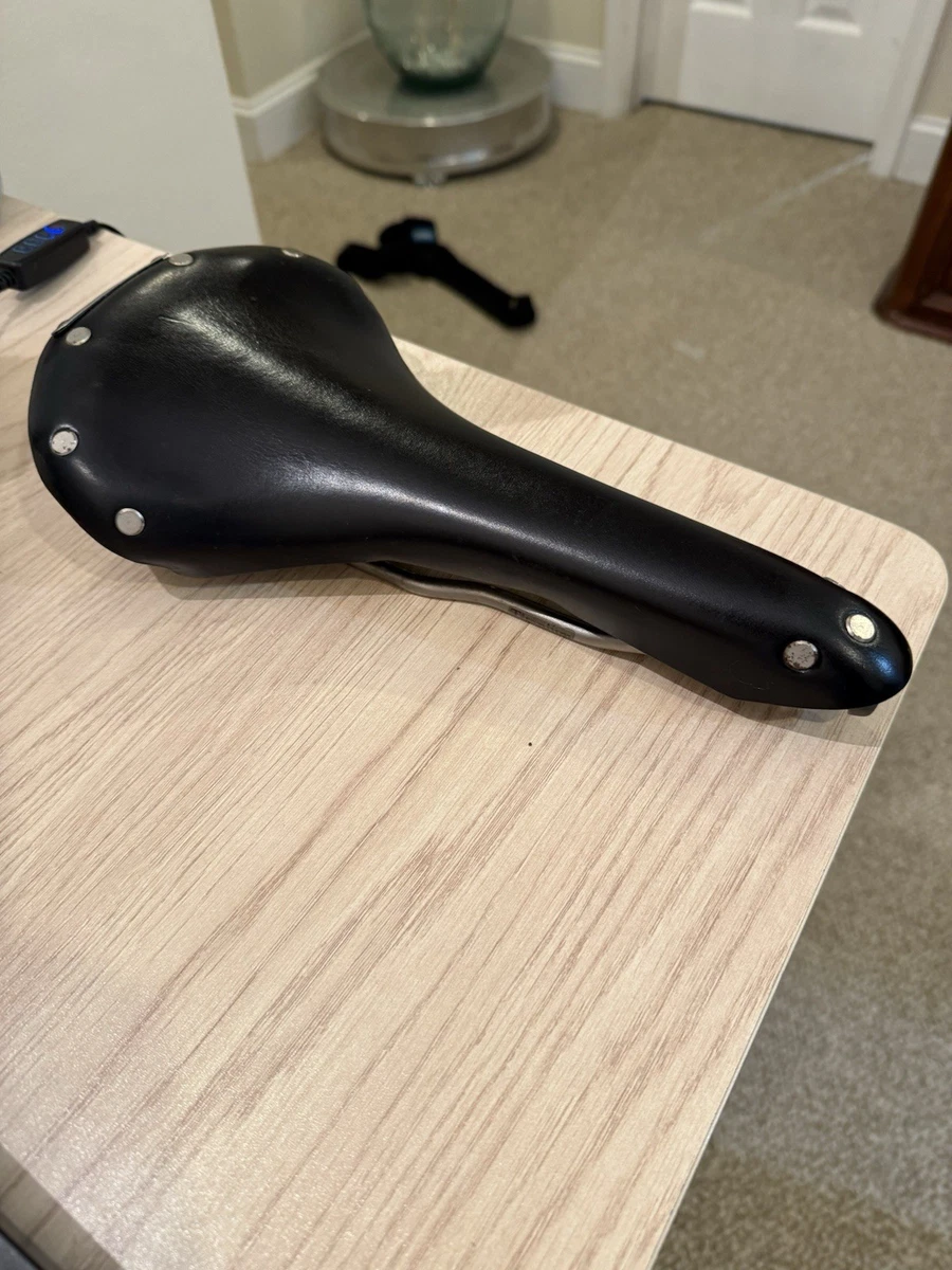 Brooks B15 Swallow Sella In Cuoio Nero, Lunga 285 Mm, Larga 153 Mm, Rivetti Cromati