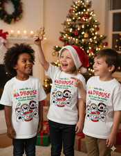 Kids Funny Family Christmas Shirt Looks Like a Madhouse Reunion Tee