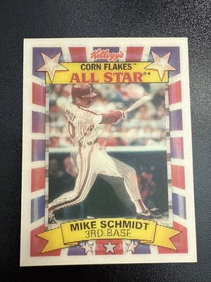 1992 Kellogg's Corn Flakes All-Star Mike Schmidt Phillies NM Condition