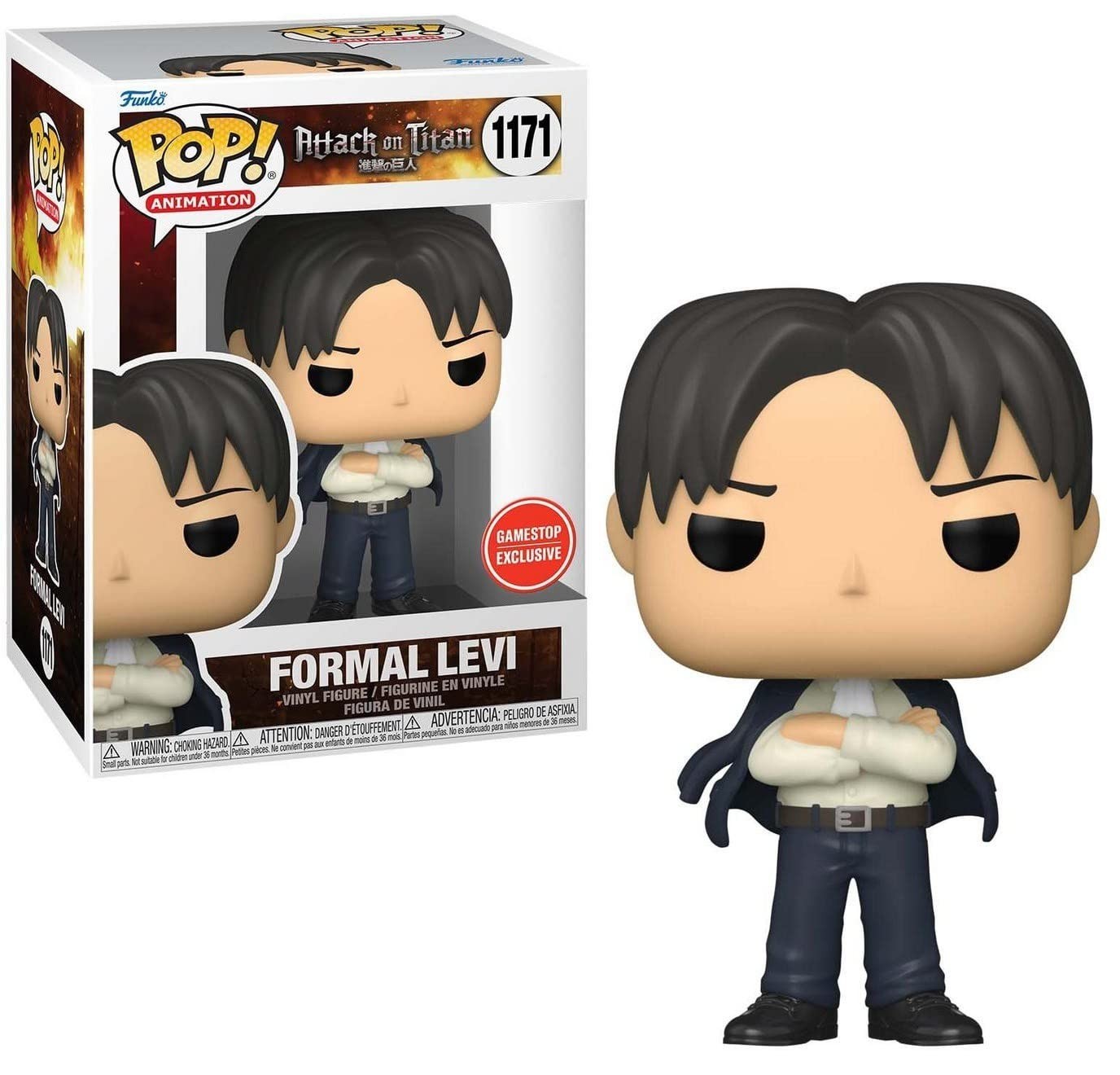 Funko Pop! Paquete exclusivo Levi Formal Battle Falling With Swords GameStop AE