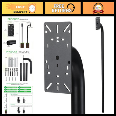 Heavy Duty 66'' Aluminum Gooseneck Pedestal Post Gate Opener with Keypad, Wired/W