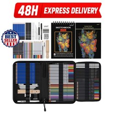 76 Pack Drawing Set Sketching Kit with 3-Color Sketchbook  Tutorial, Art