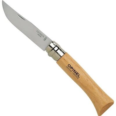 Opinel No. 10 INOX - Sandvik Stainless Steel Folding Pocket Knife, Beechwood