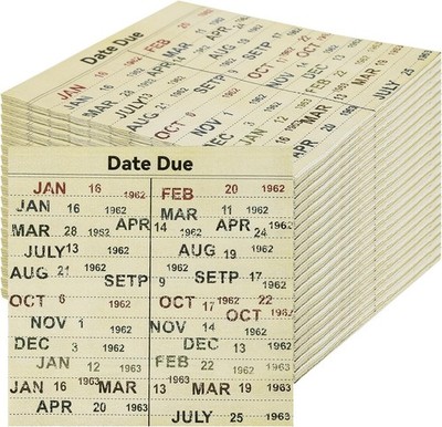 50 PCS Book Club Due Date Card Napkins Library Paper Napkins Vintage Party Decor