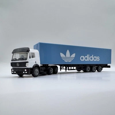 HERPA ADIDAS Semitrailer (Blue) + Mercedes SK scale 1/87 (H0)