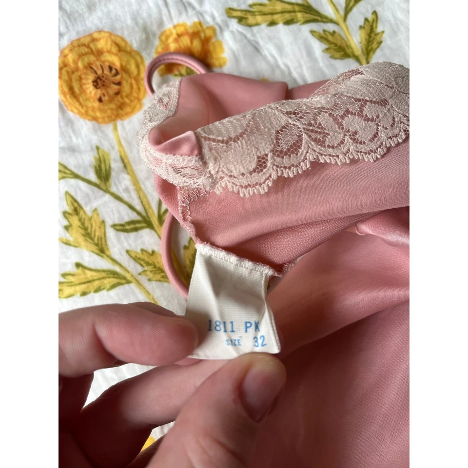 Vintage Sasson Pink Satin Teddy Lace Trim Bodysuit Romper Lingerie Playsuit | XS - Image 2 of 4