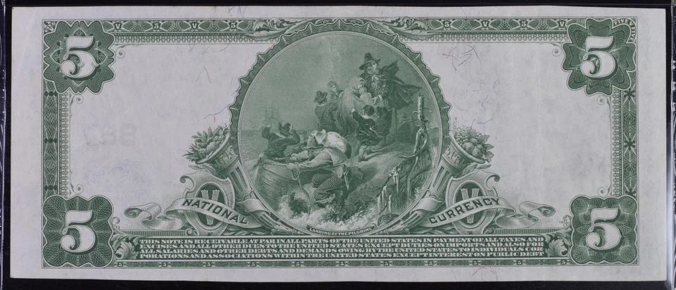 1905  Winchester, NH - $5  National Bank Note, Plain Back PMG 35-Choice - Image 4 of 4