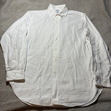 Brooks Brothers Shirt 16-34 White Regent Fit Oxford OCBD Vintage USA Made