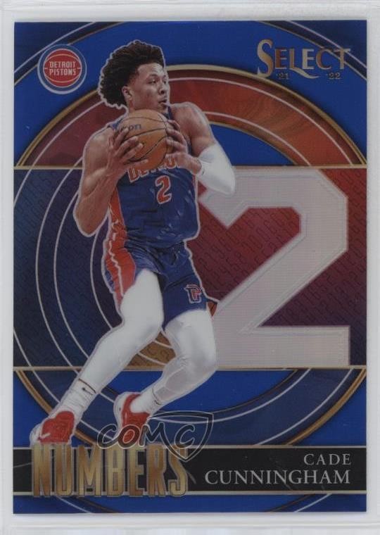 2021-22 Panini Select Select Numbers Blue Prizm Cade Cunningham #40 9h3