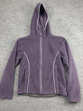 Columbia Jacket Womens Medium Purple Fleece Hooded Full Zip Pockets Outdoor