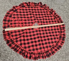 Buffalo Plaid Christmas Tree Skirt Red/Black 37”