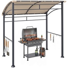 Outsunny 2.2 x 1.5 m BBQ Gazebo Tent Sun Shade with Canopy, Khaki