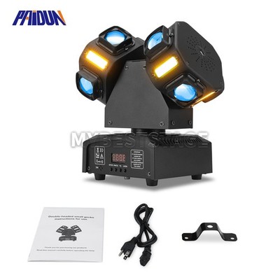 PAIDUN 120W 2 Arms LED RGBW Moving Head Light Laser Storbe Effect Disco KTV Club