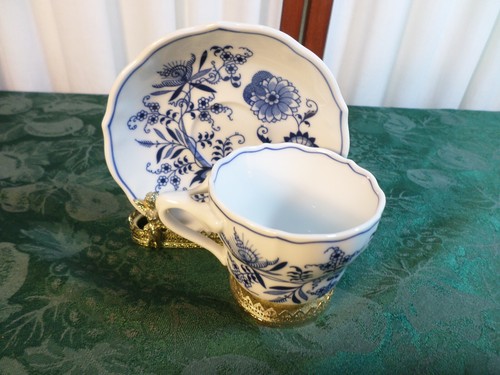 8pc Beautiful Vintage Blue Danube Blue Onion Decorative Cups & Saucers Set - Picture 3 of 10