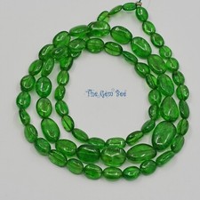 86 carat Tsavorite Green Garnet Freeform Nugget Beads 18.5 inch strand