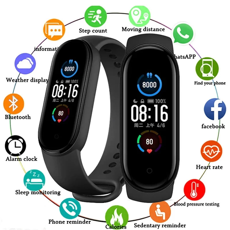 M4 Smart Watch Band Blood Pressure Bracelet Wristband Fitness Tracker Heart  Rate