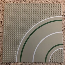 Vintage Lego Base Plate Gray Curved Turn Street Road 32 X 32 pegs