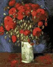 Paint By Numbers Adults kids Red Flowers DIY Painting Kit 40x50CM Canvas