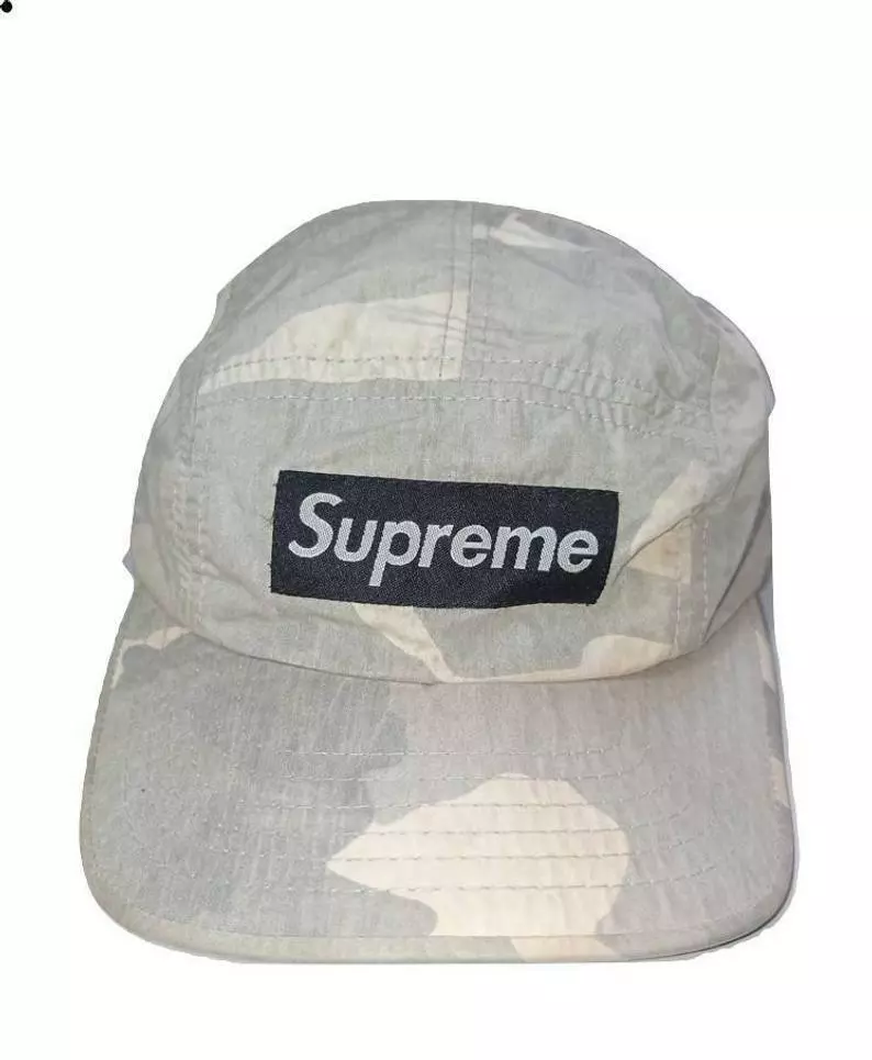 Vintage 1998 Supreme Camo Camp Cap Hat Camouflage OG USA 5 Panel