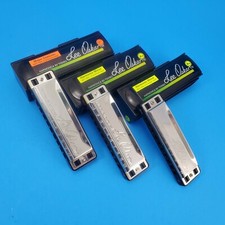 Harmonicas Lee Oskar 3 Item Lot 2 Harmonic Minor Am 1 Fm Diatonic All Boxed Used