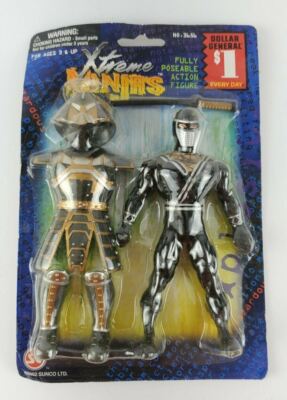 VTG Sunco Xtreme Ninja 2002 Poseable Action Figure Black Gold W