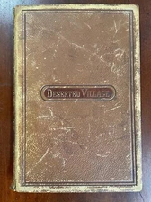 Deserted Village Oliver Goldsmith 1866 edition leather cover illustrated