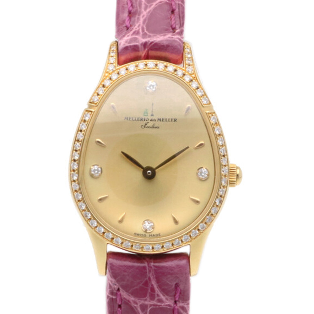 Relojes MELLERIO dits MELLER K18 oro amarillo bisel diamante usados