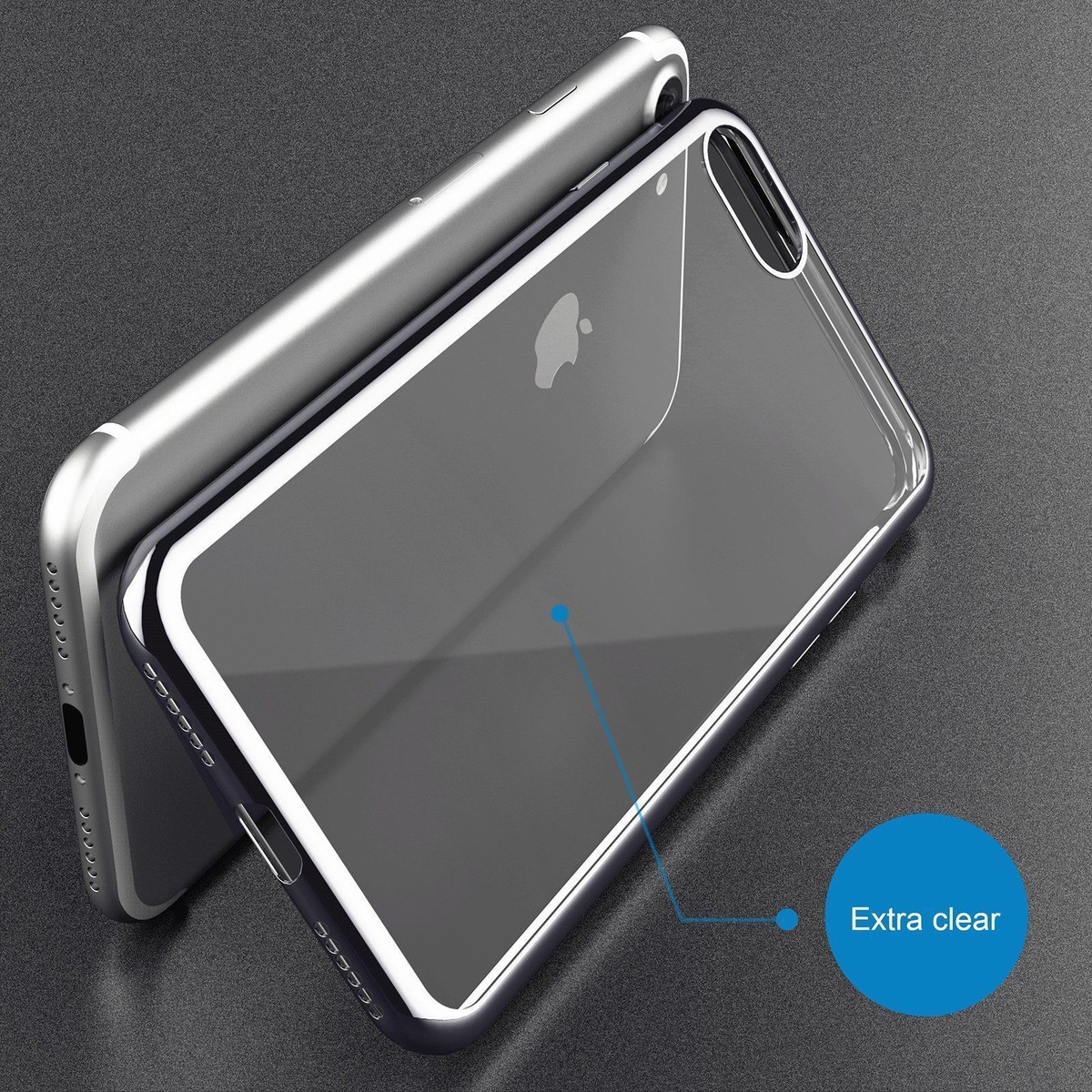 Coque IPhone Transparente Contour Doré - Pour SE 2020, 7, 8, Plus - Anti-choc TPU Fin