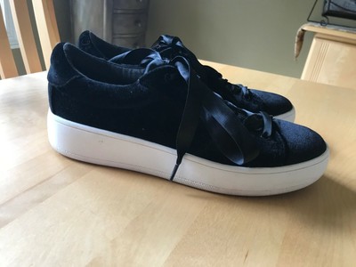 black velvet platform sneakers
