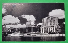 Skyline View St. Paul Minnesota Tour Boat Conoco Touraide Advertising Postcard