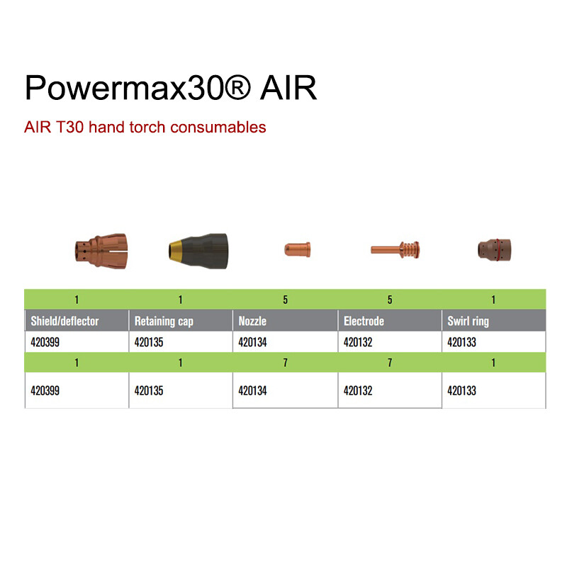 20Pcs 420134 Nozzle Tips For Hypertherm PMX 30 AIR Plasma Cutting Torch Consumables
