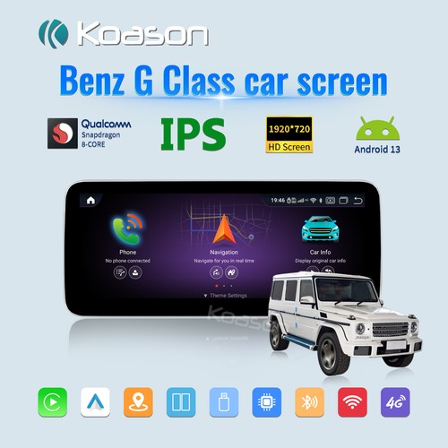 Android13 autoradio Carplay voiture GPS 12,3 POUCES écran stéréo pour Benz Classe G - Photo 1 sur 8