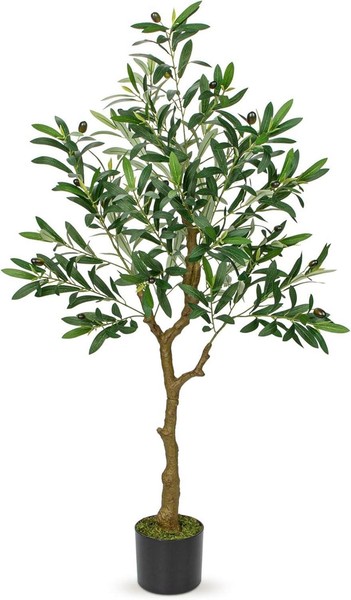 KüNstlicher Olivenbaum 120Cm Groß Kunstpflanze Deko Zimmer Schlafzimmer Outdoor-image