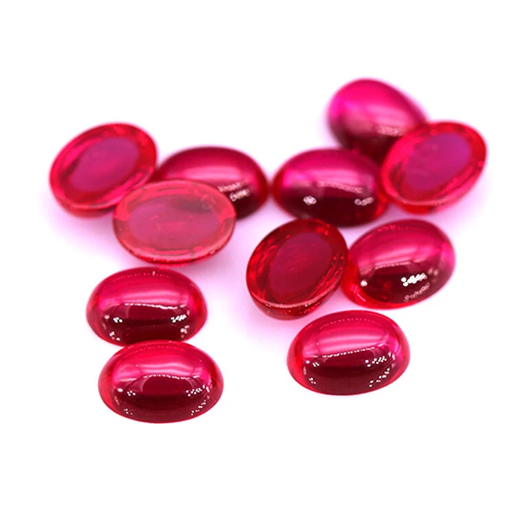 Red Ruby 2x3mmto3x5m Oval Flat Back Cabochon Synthetic Loose Gemstone Calibrated - Image 4 of 4