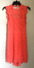 Intimately Free People Dress Daydream Women XS Coral Open Back Crochet Lace Mini