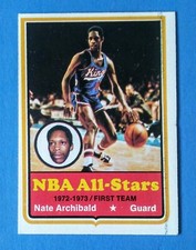 1973 TOPPS NBA ALL-STARS FIRST TEAM BASKETBALL CARD #1 NATE ARCHIBALD MINT/OC 