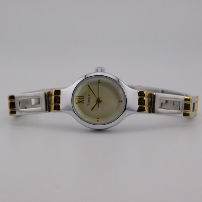 Timex Two Tone Quartz Analog Women's Watch Sz. 6'' New Battery