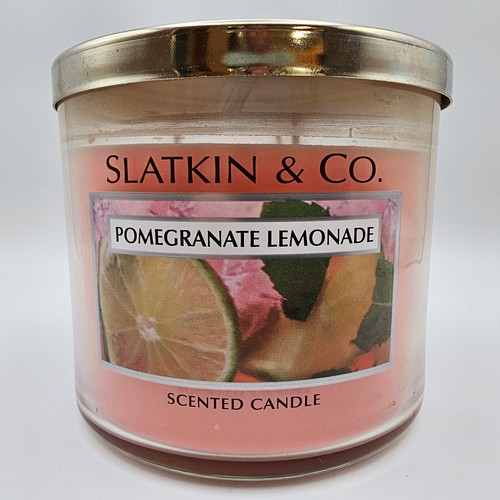 Bath Body Works Pomegranate Lemonade Candle Jar Slatkin 3 Wick 14.5 Oz NEW Pink