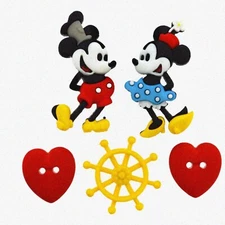 Steamboat Buttons: Mickey & Minnie Mouse Collection