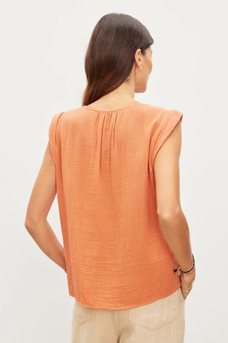 Blusa VELVET BY GRAHAM & SPENCER Jayla Azul Marino Algodón Gasa, Talla S - Imagen 11 de 12