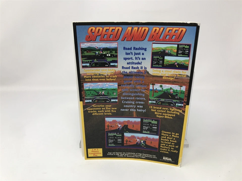Artwork ONLY !! - Road Rash II 2 - Sega Genesis NO BOX NO GAME - Image 2 of 4